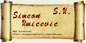 Simeon Umićević vizit kartica